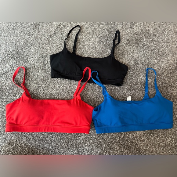 CRZ YOGA Red, Blue, and Black Bralette Trio - Picture 1 of 3
